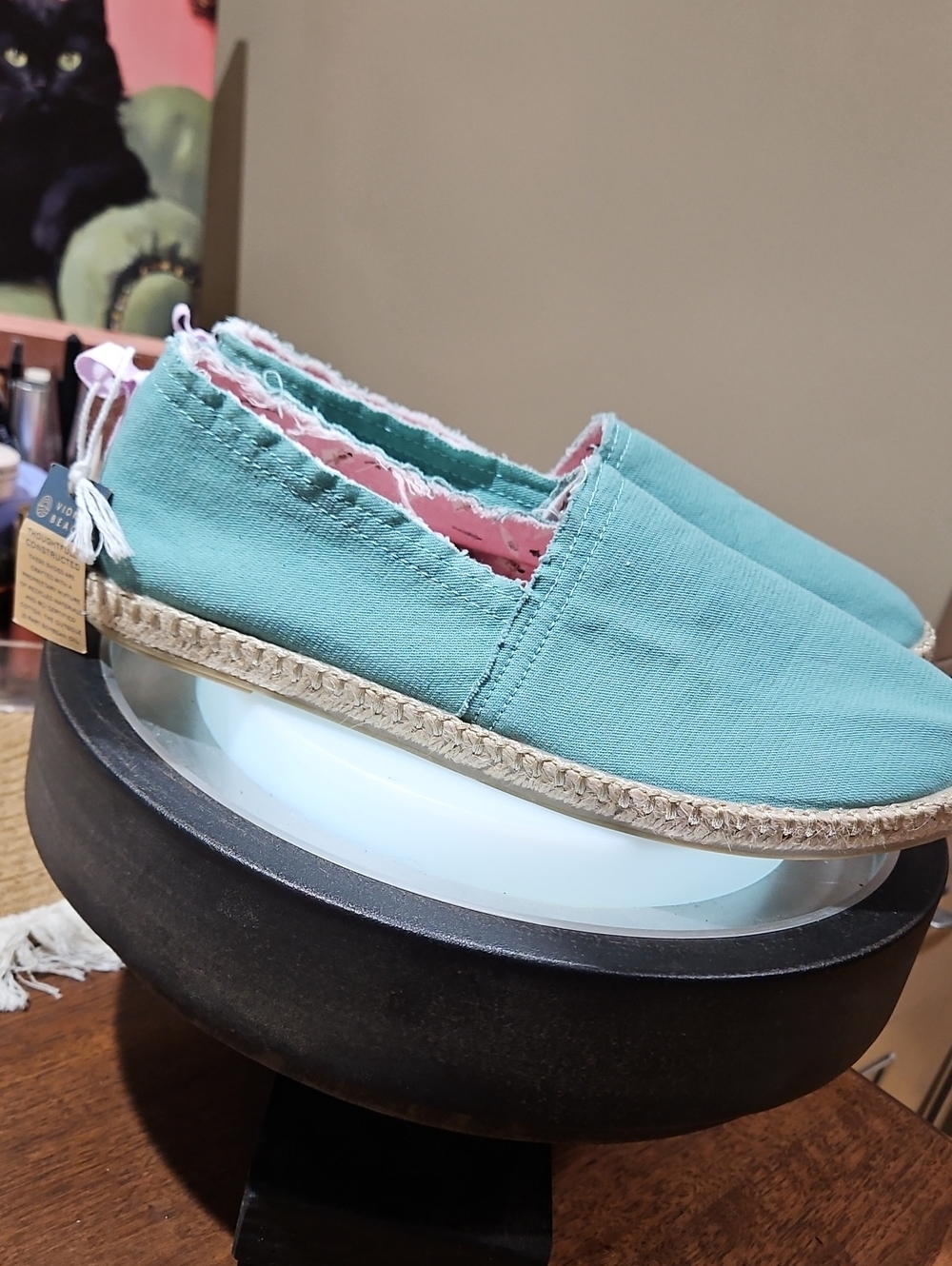 Vionic Teal Canvas Espadrille Slip-On - Picture 3 of 14